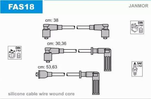 Janmor FAS18 - Ignition Cable Kit autospares.lv