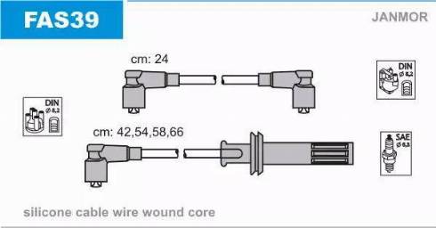 Janmor FAS39 - Ignition Cable Kit autospares.lv