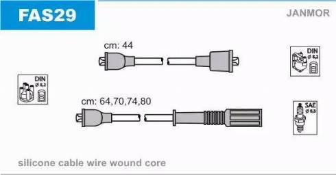 Janmor FAS29 - Ignition Cable Kit autospares.lv