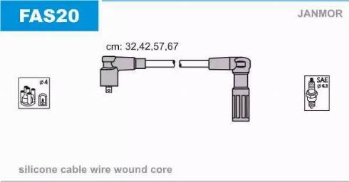 Janmor FAS20 - Ignition Cable Kit autospares.lv