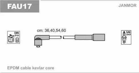 Janmor FAU17 - Ignition Cable Kit autospares.lv