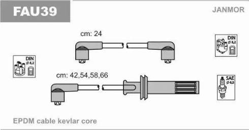 Janmor FAU39 - Ignition Cable Kit autospares.lv