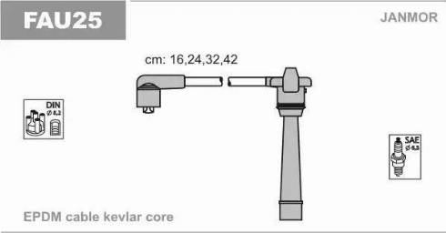 Janmor FAU25 - Ignition Cable Kit autospares.lv