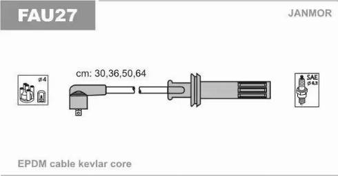 Janmor FAU27 - Ignition Cable Kit autospares.lv