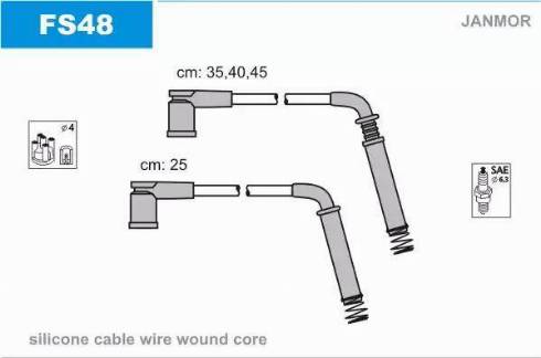 Janmor FS48 - Ignition Cable Kit autospares.lv