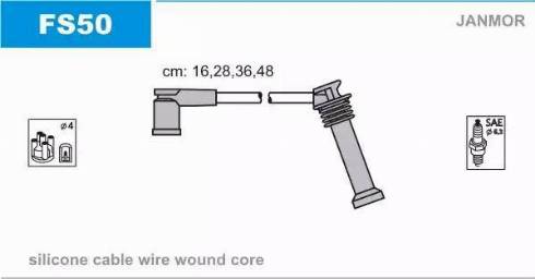 Janmor FS50 - Ignition Cable Kit autospares.lv