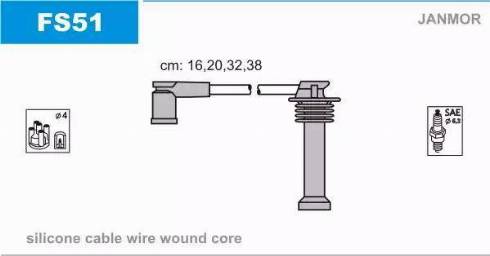 Janmor FS51 - Ignition Cable Kit autospares.lv