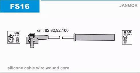 Janmor FS16 - Ignition Cable Kit autospares.lv