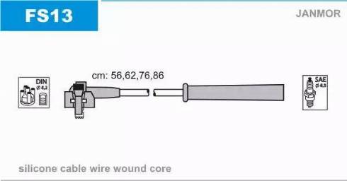 Janmor FS13 - Ignition Cable Kit autospares.lv