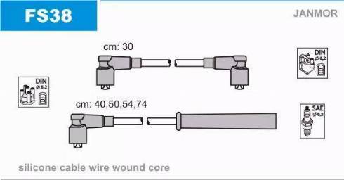 Janmor FS38 - Ignition Cable Kit autospares.lv