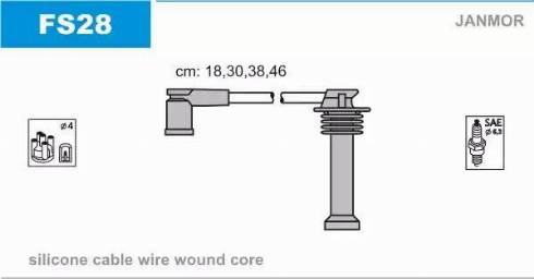 Janmor FS28 - Ignition Cable Kit autospares.lv