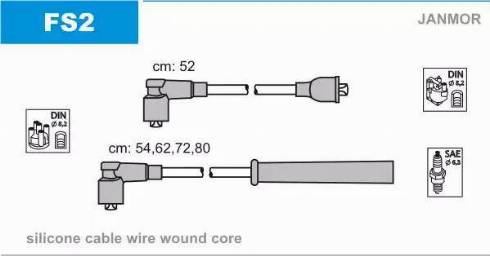 Janmor FS2 - Ignition Cable Kit autospares.lv