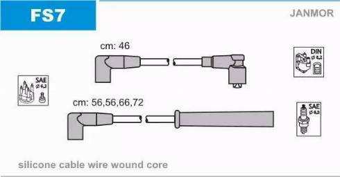 Janmor FS7 - Ignition Cable Kit autospares.lv