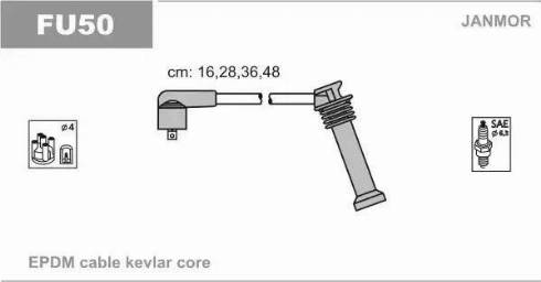 Janmor FU50 - Ignition Cable Kit autospares.lv