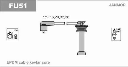 Janmor FU51 - Ignition Cable Kit autospares.lv