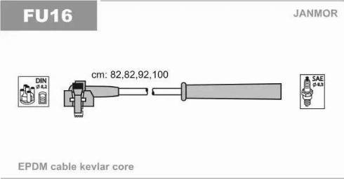 Janmor FU16 - Ignition Cable Kit autospares.lv