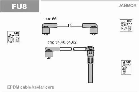 Janmor FU8 - Ignition Cable Kit autospares.lv