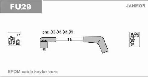 Janmor FU29 - Ignition Cable Kit autospares.lv