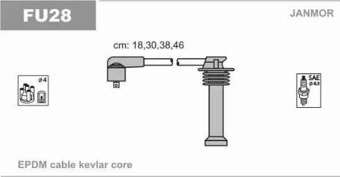 Janmor FU28 - Ignition Cable Kit autospares.lv