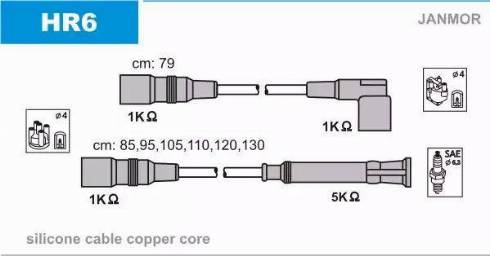 Janmor HR6 - Ignition Cable Kit autospares.lv