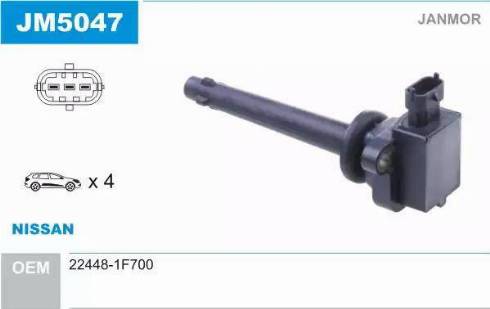 Janmor JM5047 - Ignition Coil autospares.lv