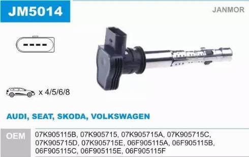 Janmor JM5014 - Ignition Coil autospares.lv