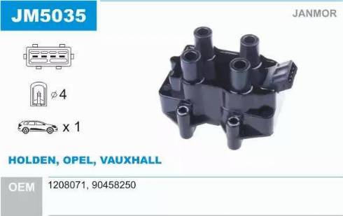 Janmor JM5035 - Ignition Coil autospares.lv