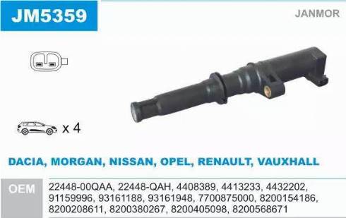 Janmor JM5359 - Ignition Coil autospares.lv