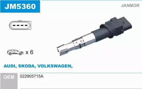 Janmor JM5360 - Ignition Coil autospares.lv