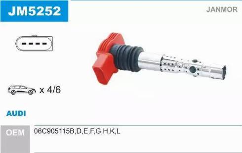 Janmor JM5252 - Ignition Coil autospares.lv