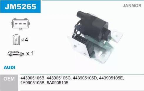 Janmor JM5265 - Ignition Coil autospares.lv