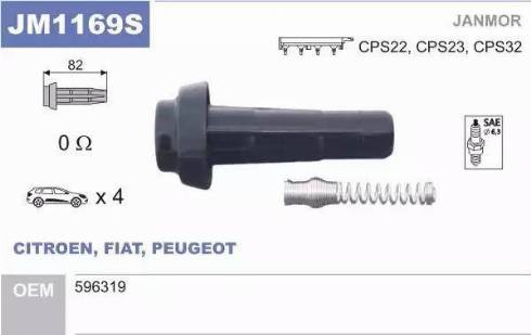 Janmor JM1169S - Plug, coil autospares.lv