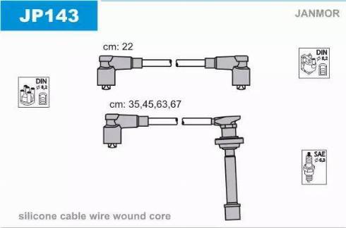 Janmor JP143 - Ignition Cable Kit autospares.lv