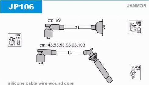 Janmor JP106 - Ignition Cable Kit autospares.lv