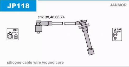 Janmor JP118 - Ignition Cable Kit autospares.lv