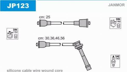 Janmor JP123 - Ignition Cable Kit autospares.lv