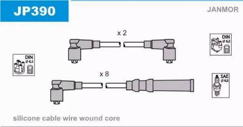 Janmor JP390 - Ignition Cable Kit autospares.lv