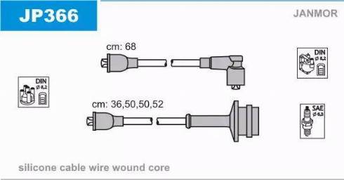 Janmor JP366 - Ignition Cable Kit autospares.lv