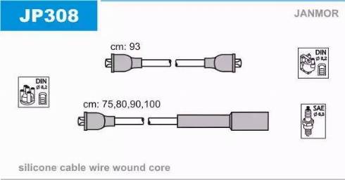 Janmor JP308 - Ignition Cable Kit autospares.lv