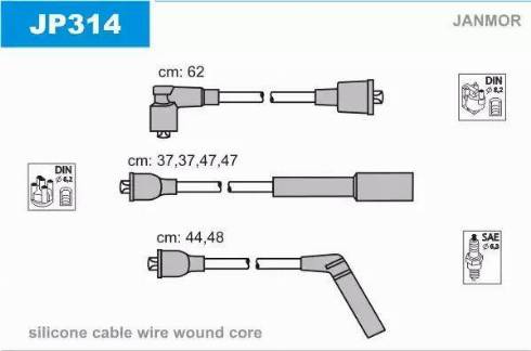 Janmor JP314 - Ignition Cable Kit autospares.lv