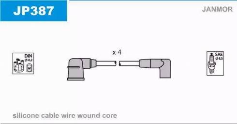 Janmor JP387 - Ignition Cable Kit autospares.lv