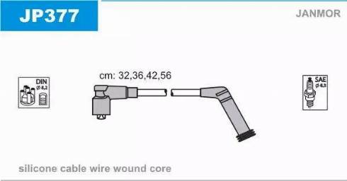 Janmor JP377 - Ignition Cable Kit autospares.lv