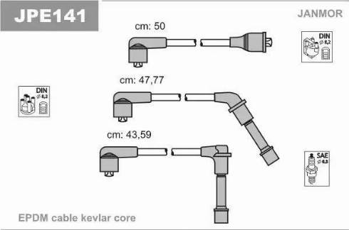 Janmor JPE141 - Ignition Cable Kit autospares.lv