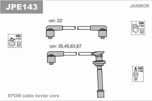 Janmor JPE143 - Ignition Cable Kit autospares.lv