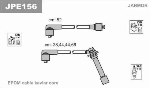 Janmor JPE156 - Ignition Cable Kit autospares.lv