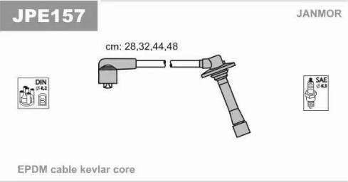 Janmor JPE157 - Ignition Cable Kit autospares.lv