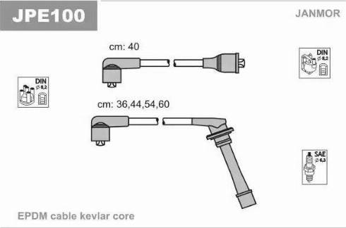 Janmor JPE100 - Ignition Cable Kit autospares.lv