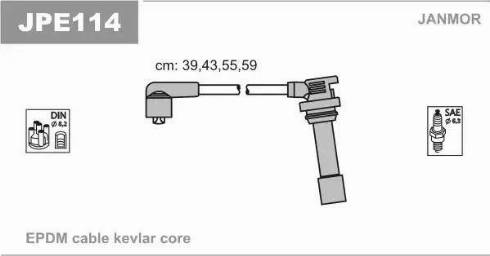 Janmor JPE114 - Ignition Cable Kit autospares.lv