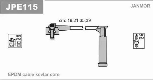 Janmor JPE115 - Ignition Cable Kit autospares.lv