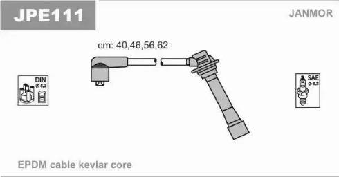 Janmor JPE111 - Ignition Cable Kit autospares.lv